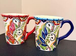 Two Tabletops Unlimited’s Bocca España handcrafted earthenware mugs.